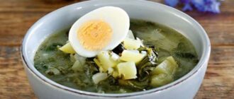 Суп из щавеля с яйцом без мяса