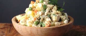 Салат столичный с языком