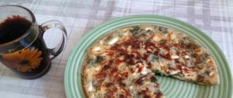 Заливной пирог с зеленью и яйцами