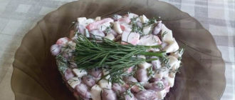 Салат из крабовых палочек и фасоли