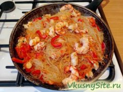 Фунчоза с креветками