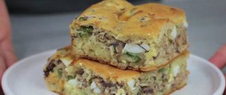 Заливной пирог с тунцом и яйцом